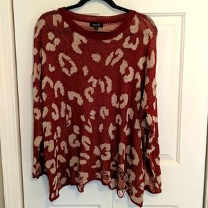 Feline distressed sweater